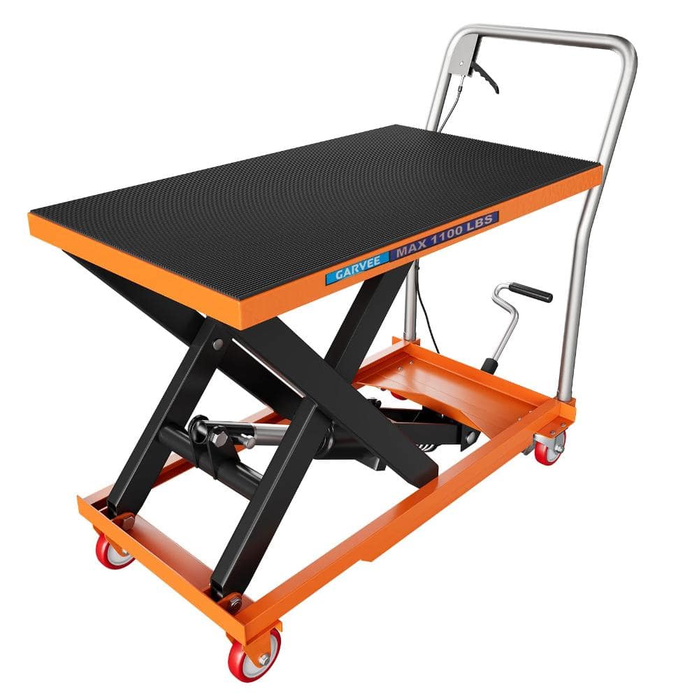 "Hydraulic Lift Table Cart, 1100lbs Capacity 32"" Lifting Height, Manual Single Scissor Lift Table with Non-Slip Pad" price history on PriceWatchPro