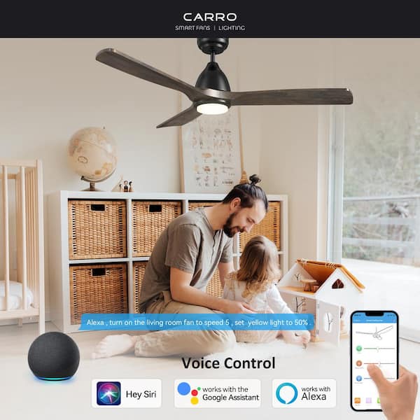Sawyer II 48 in. Dimmable LED Indoor/Outdoor Black Smart Ceiling Fan with Light and Remote, Works with Alexa/Google Home