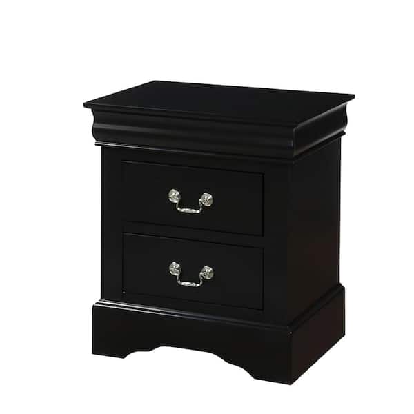 Acme Furniture Louis Philippe III 2-Drawer Black Nightstand (24H X 16W X 22D)