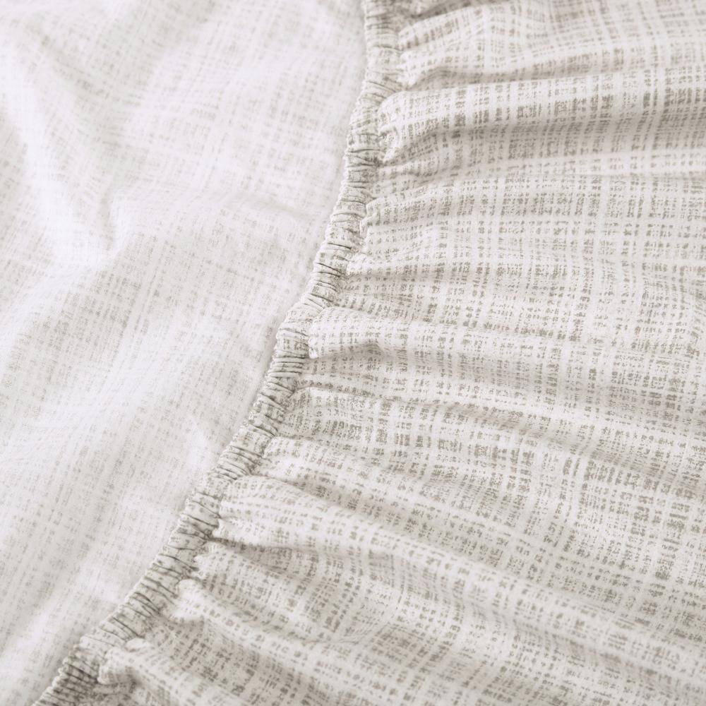 Gray Geometric Cotton Percale Queen Sheet Set