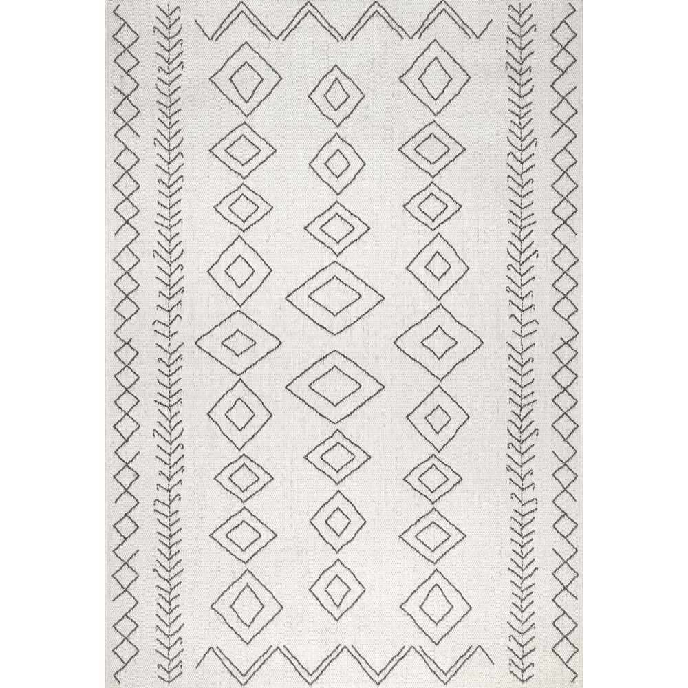 nuLOOM Serna Moroccan Diamonds Ivory 10 ft. x 14 ft. Indoor/Outdoor Patio Area Rug OWDN23A10014