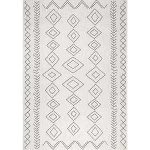 Serna Moroccan Diamonds Ivory Doormat 3 ft. x 4 ft. Indoor/Outdoor Patio Area Rug