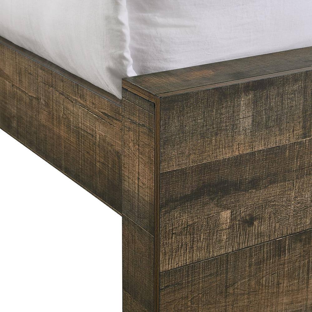 Rustic Pine King Bookcase Bed with Bluetooth and USB Port