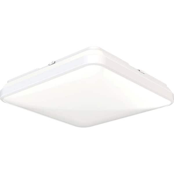 FMLSQ 15 in. 1-Light White/Black Selectable LED Flush Mount