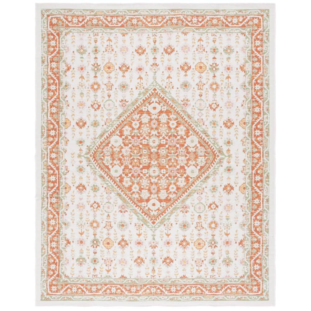 Sunrise Ivory/Rust Gold 8 ft. x 10 ft. Oversized Floral Reversible Indoor/Outdoor Square Area Rug price history on PriceWatchPro
