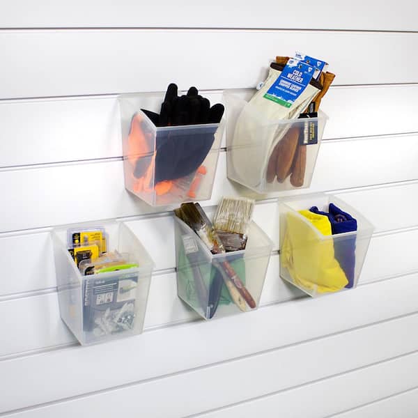 Probin Slatwall Deep Clear Storage Bin (5-Pack)
