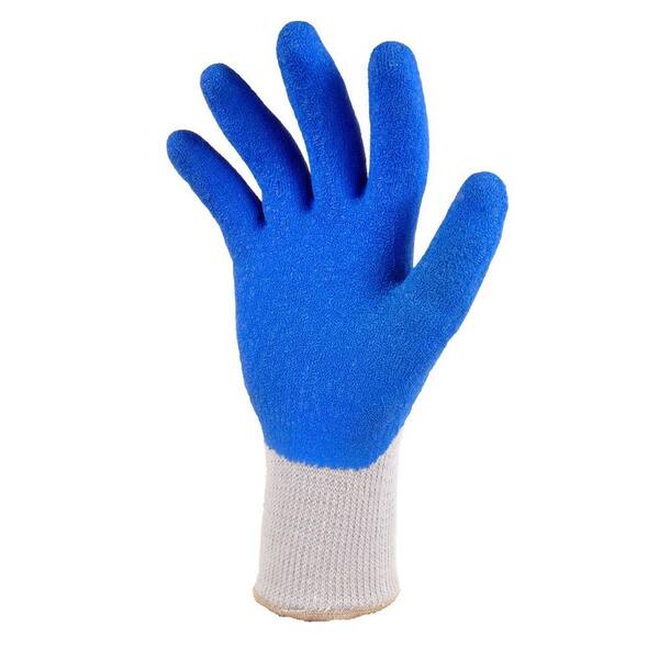 G & F Products Heavy Duty Rubber Coated Blue Size Medium Work Gloves (3-Pair)