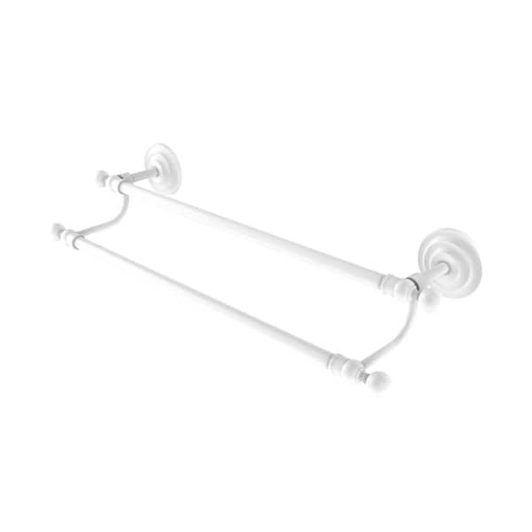 Allied Brass Que New Collection 36 in. Wall Mounted Double Towel Bar in Matte White