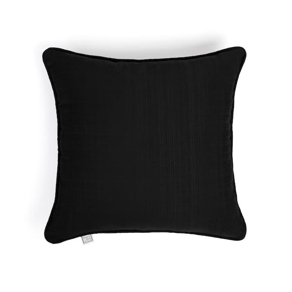 Sunrise Indoor/ Outdoor Black Corded Square Throw Pillow 18 in. x 18 in. (Set of 2)