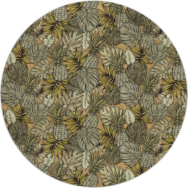 Dream Shag Premium Machine Washable Abstract ADS206 Baja 8 ft. x 8 ft. Round Rug