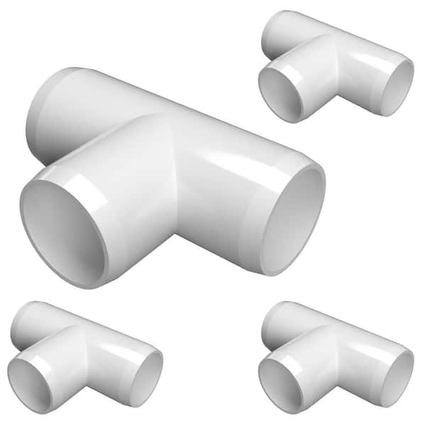 1 in. Furniture Grade PVC Tee in White (4-Pack)