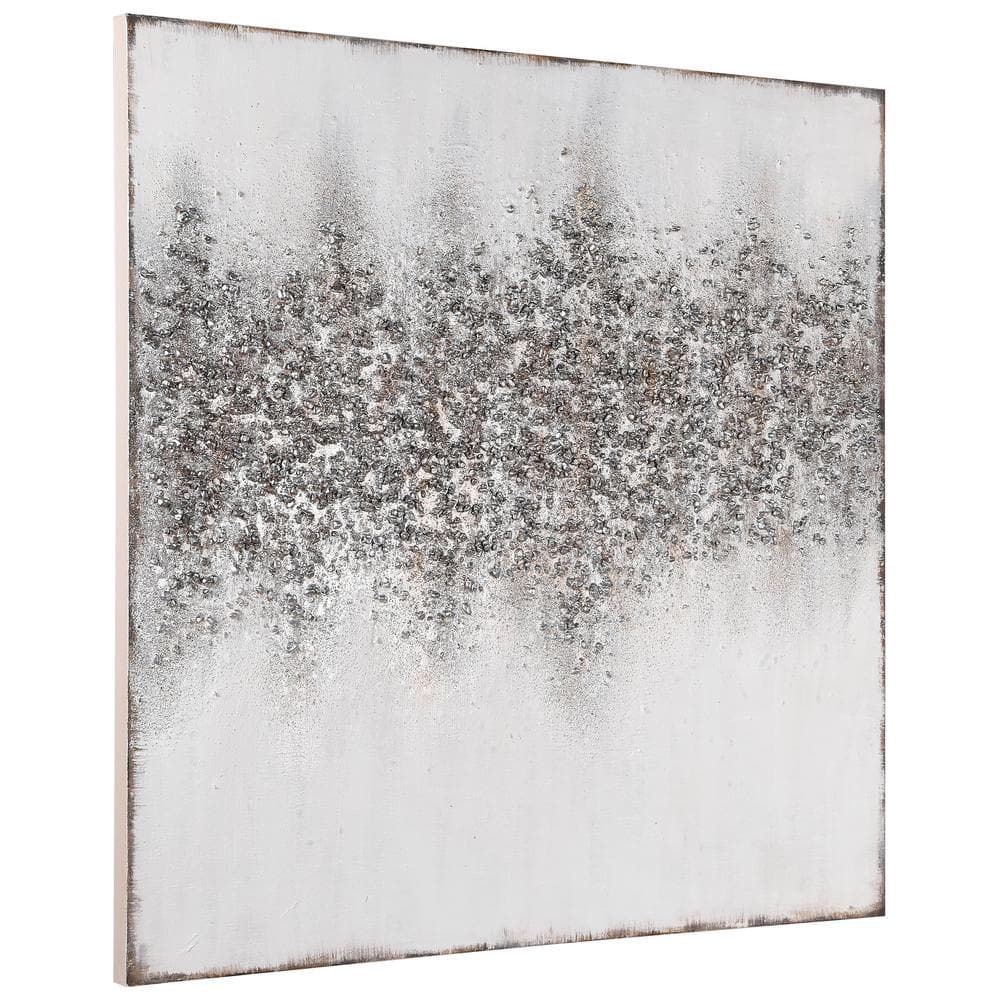 Golden Dust Textured Metallic Abstract Canvas Wall Art, 48" x 48"