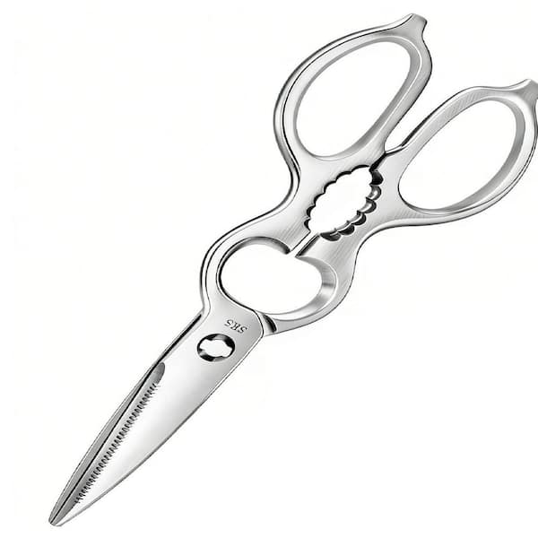 Silver Multi-Purpose Stainless Steel Kitchen Shear for Vegetables and Meat, Detachable Scissors for Thorough Cleaning