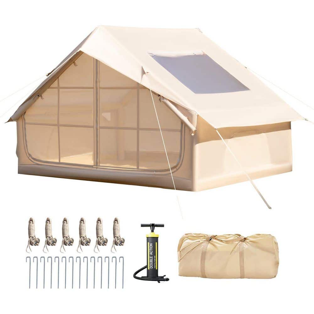 DSNAPE Inflatable Series 4-Person Oxford Camping Tent, 4-Season