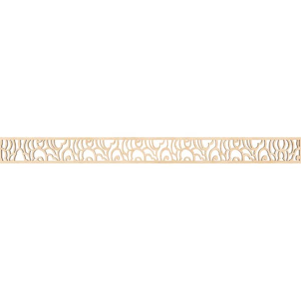 Ekena Millwork Springfield Fretwork 0.375 in. D x 46.375 in. W x 4 in. L Birch Wood Panel Moulding
