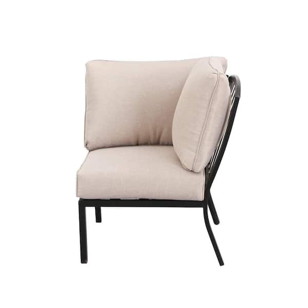 Patio Festival 10-Piece Metal Outdoor Sectional Set with Beige Cushions