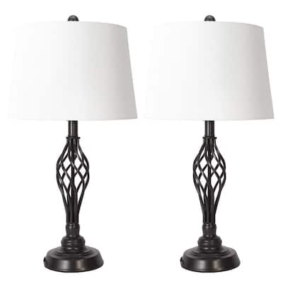 White Mercana Art Décor Lappa III Table and Desk Lamps 