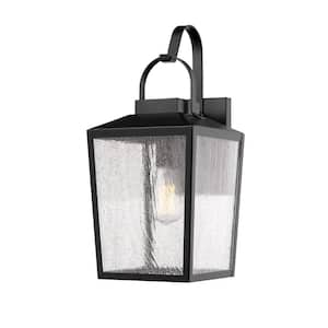 10 in. 1-Light Powder Coat Black Outdoor Wall Sconce