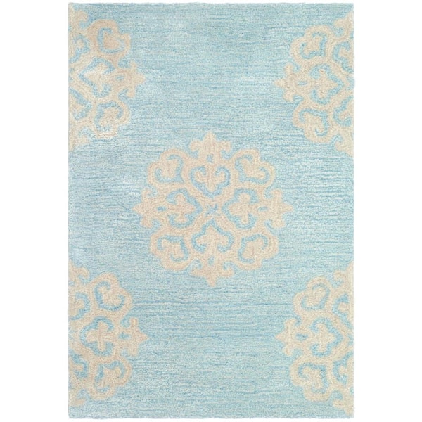 SAFAVIEH Soho Turquoise/Yellow 4 ft. x 6 ft. Floral Area Rug