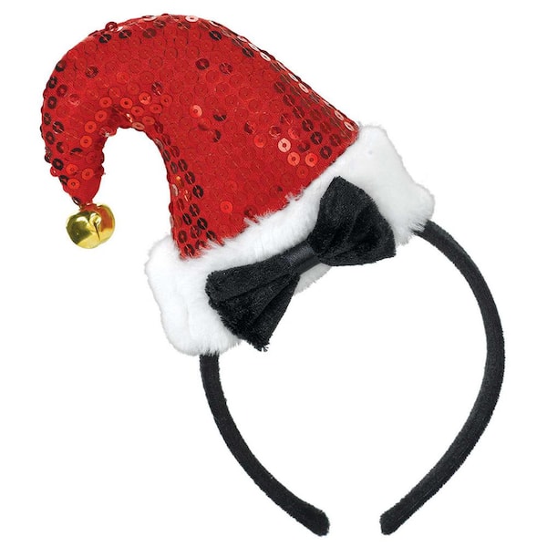 Amscan 9 in. x 5 in. Santa Christmas Child Headband with Bell (2-Pack ...