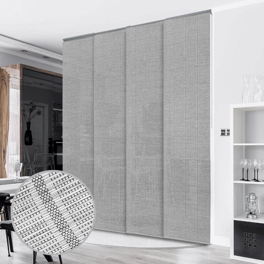Airo Gray Cordless Sheer Woven Panel Track Blind
