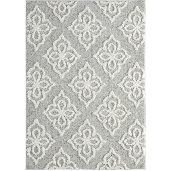 United Weavers Mellow Hollow Grey 9 ft. 8 in. x 13 ft. 2 in. Area Rug