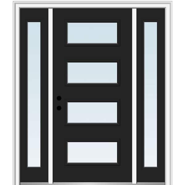 MMI Door 64.5 in. x 81.75 in. Celeste Right-Hand Inswing 4-Lite Clear Low-E Painted Steel Prehung Front Door with Sidelites