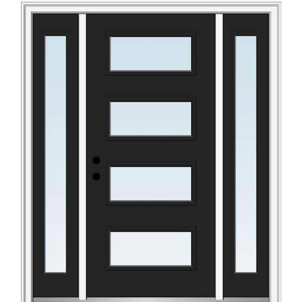 MMI Door 68.5 in. x 81.75 in. Celeste Right-Hand Inswing 4-Lite Clear Low-E Painted Steel Prehung Front Door with Sidelites