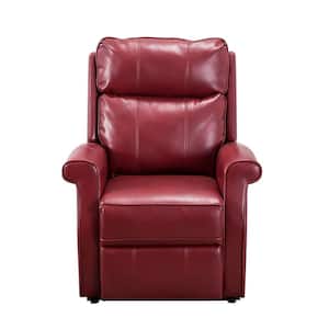 Lehman Red Semi Leather Traditional Lift Chair