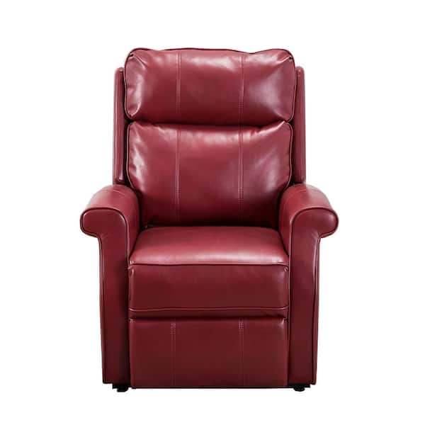 Lehman Red Semi Leather Traditional, Red Leather Recliners