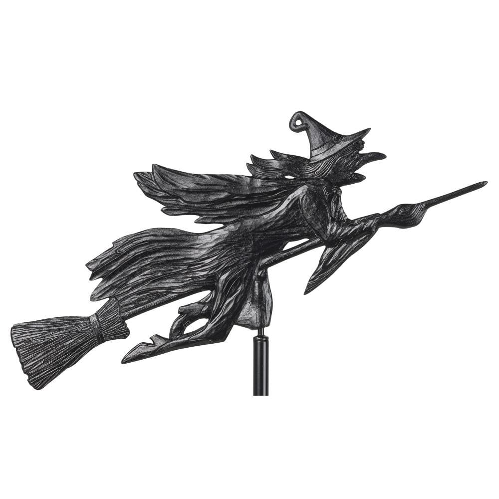 Black Aluminum Flying Witch Garden Weathervane