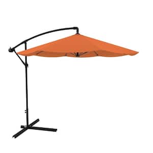 10 ft. Hanging Cantilever Patio Umbrella in Orange