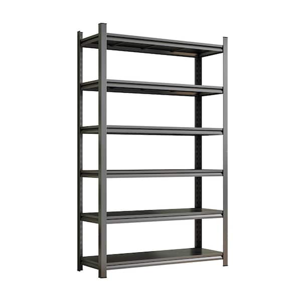 6-Shelf Freestanding Adjustable Metal Garage Storage Shelving Unit in Black (45.2 in. W x 77.4 in. H x 15.7 in. D)