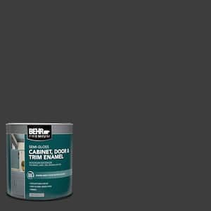 1 qt. Black Semi-Gloss Enamel Interior/Exterior Cabinet, Door & Trim Paint