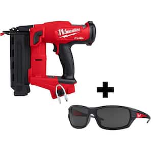 M18 FUEL 18-Volt 18-Gauge Lithium-Ion Brushless Cordless Gen II Brad Nailer and Tinted Performance Safety Glasses
