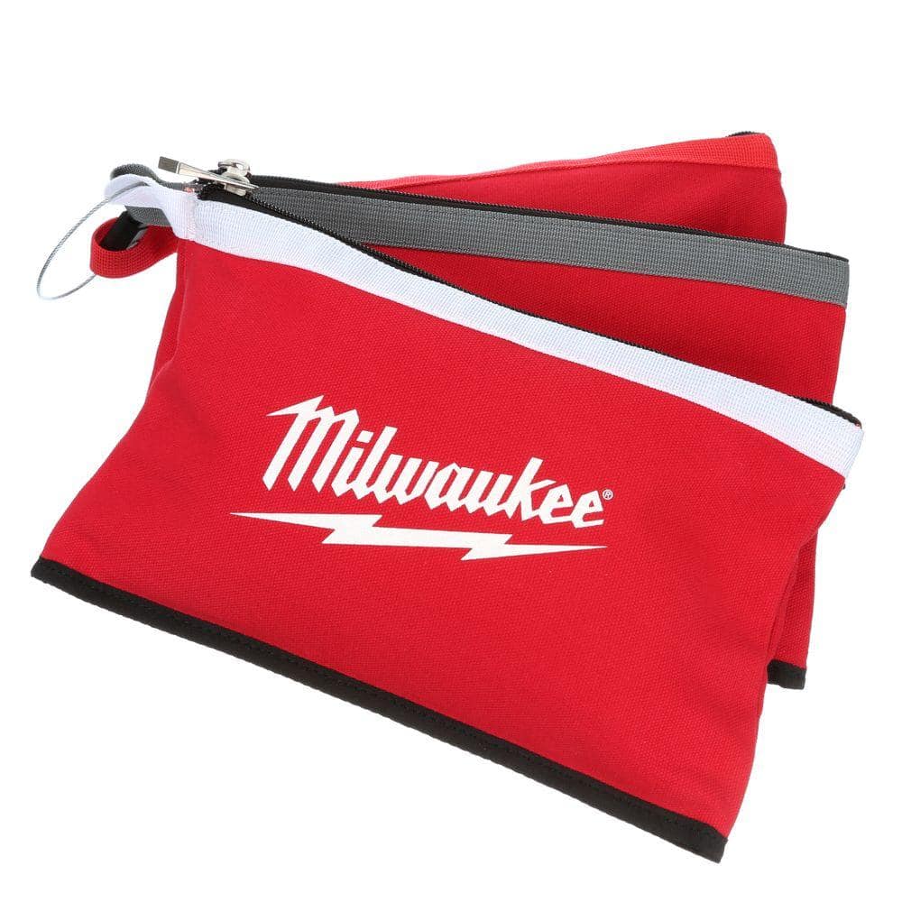 Milwaukee 3-Pack Multi Color Zipper Canvas Small Parts Hand Tool Storage Pouches 