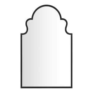 Medium Traditional Arched Black Framed Mirror (26 in. W x 42 in. H)
