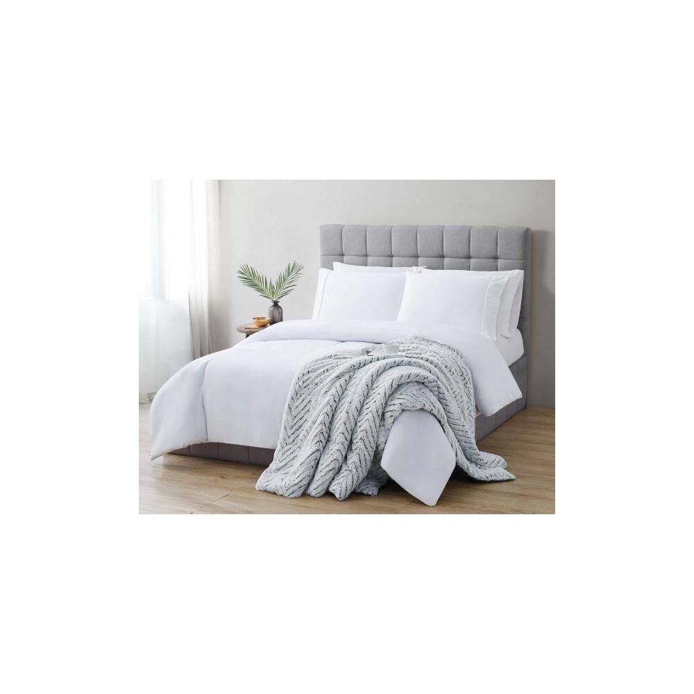 Gray Chevron Faux Fur Luxury Throw Blanket 60" x 70"