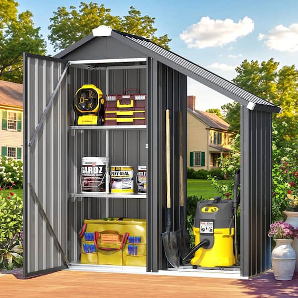 AECOJOY 4.5 ft. W x 2 ft. D Metal Outdoor Storage Shed with