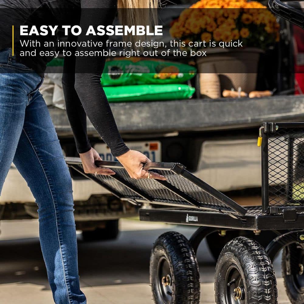 Gorilla Carts Heavy-Duty Steel Utility Wagon with Pneumatic Wheels
