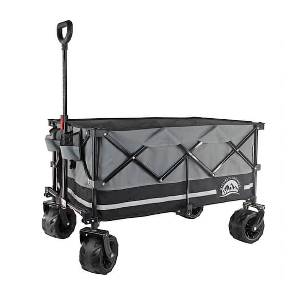 Unbranded 3 cu. ft. Nature ft.s Journey Collapsible Folding Fabric Camping and Garden Cart, Black/Grey