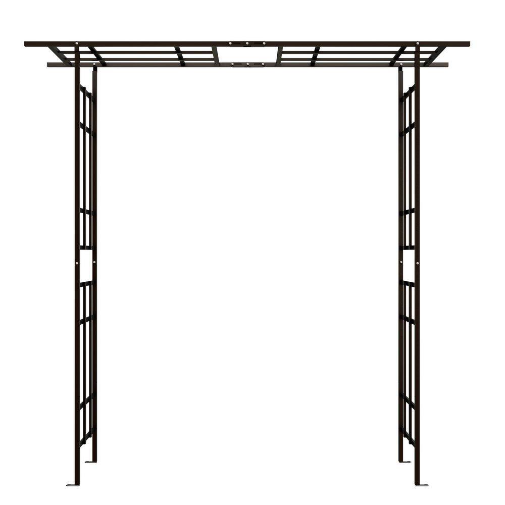 Black Metal Garden Arch Adjustable Width, H 77 in. 56 in. Climbing Plants Support Arbor Trellis Outdoor Garden Privacy price history on PriceWatchPro