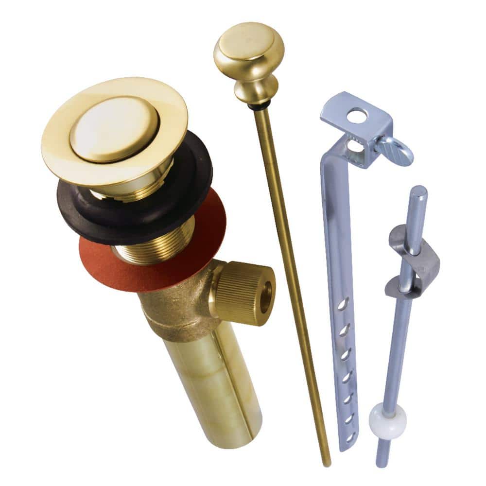 Brushed Brass 16.25" Pop-Up Bathroom Sink Drain with Overflow