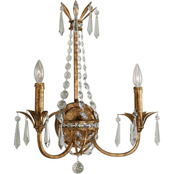 Progress Lighting Palais Collection 2-Light Imperial Gold Wall Sconce