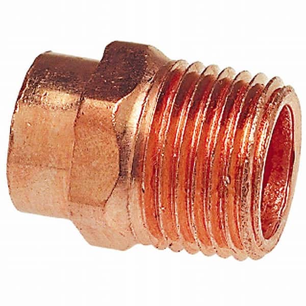 3/4" Female Sweat x 3/4" MIP Full Slip Brass Male Adapter Copper Sweat Bushing 