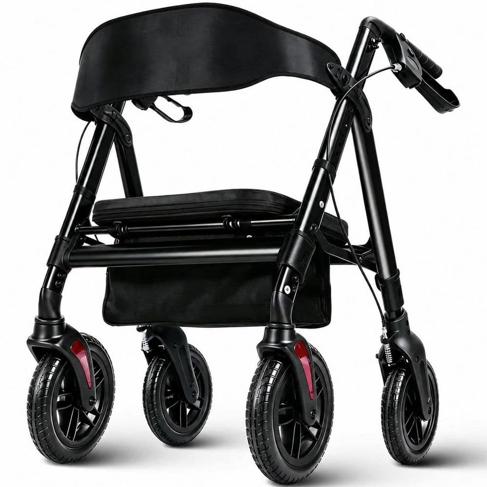 Heavy Duty Bariatric Rollator Walker with 22 Inch Extra-Wide Seat and Backrest, Adjustable Height, 450 lb price history on PriceWatchPro