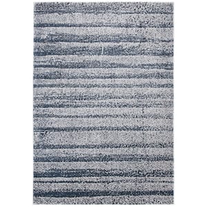 Carnegie Gray/Navy 3 ft. x 5 ft. Striped Distressed Area Rug