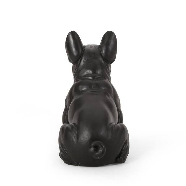 Unbranded - 17 in. H Black Dog Garden Sculpture Garden Statues