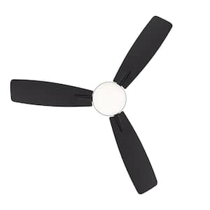 Elijah 42 in. Indoor Black Ceiling Fan with Adjustable White LED Light with 3-Reversible Blades and Remote Included