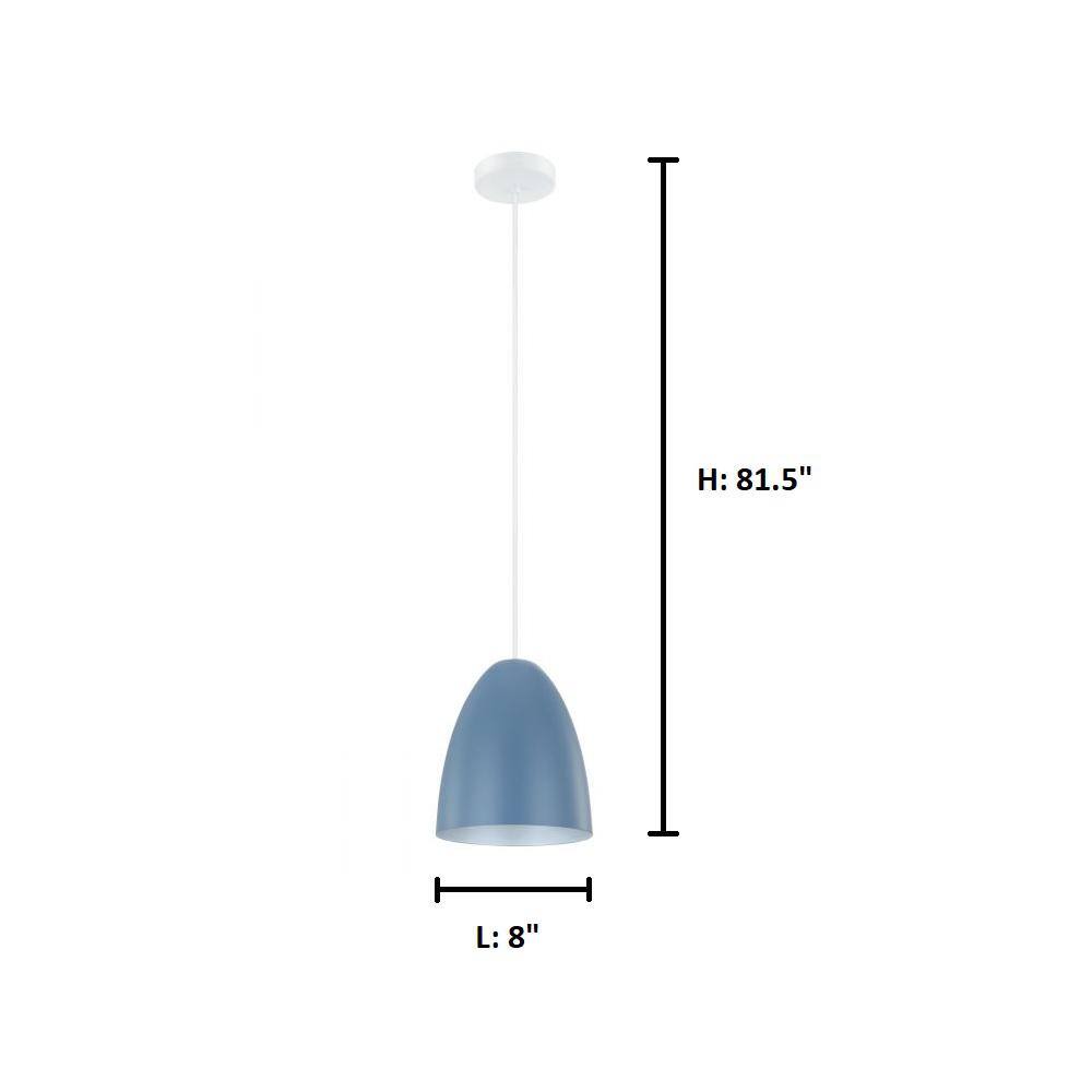 Sarabia Mini Bowl Pendant in Pastel Dark Blue & Silver